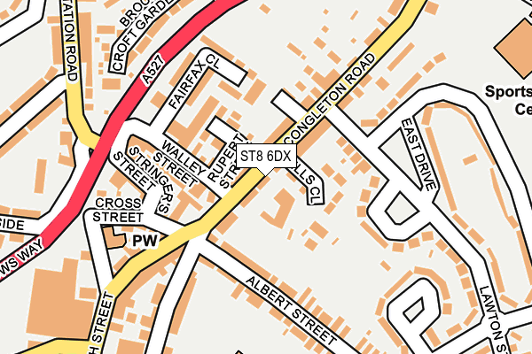 ST8 6DX map - OS OpenMap – Local (Ordnance Survey)