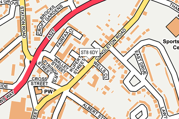 ST8 6DY map - OS OpenMap – Local (Ordnance Survey)