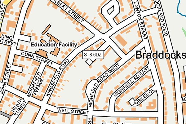 ST8 6DZ map - OS OpenMap – Local (Ordnance Survey)