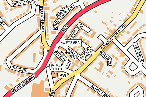 ST8 6EA map - OS OpenMap – Local (Ordnance Survey)