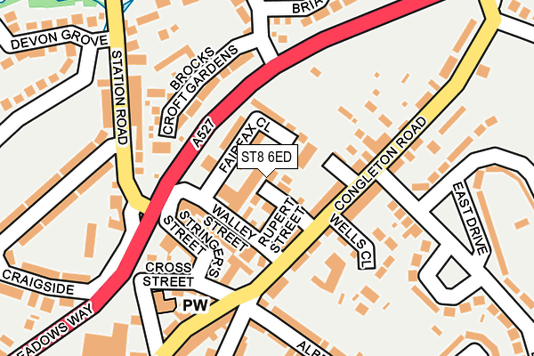 ST8 6ED map - OS OpenMap – Local (Ordnance Survey)