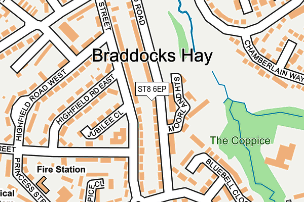 ST8 6EP map - OS OpenMap – Local (Ordnance Survey)