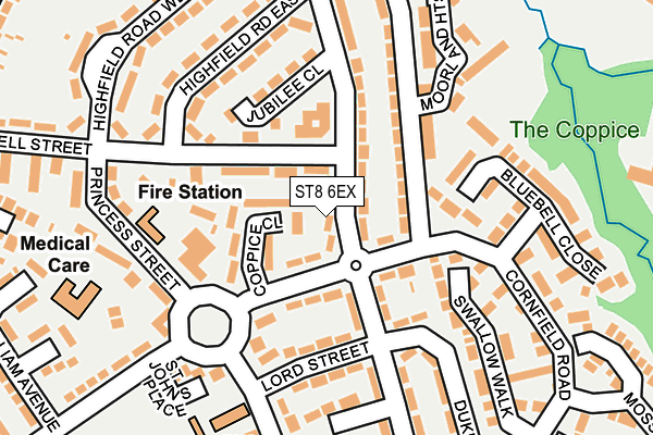 ST8 6EX map - OS OpenMap – Local (Ordnance Survey)