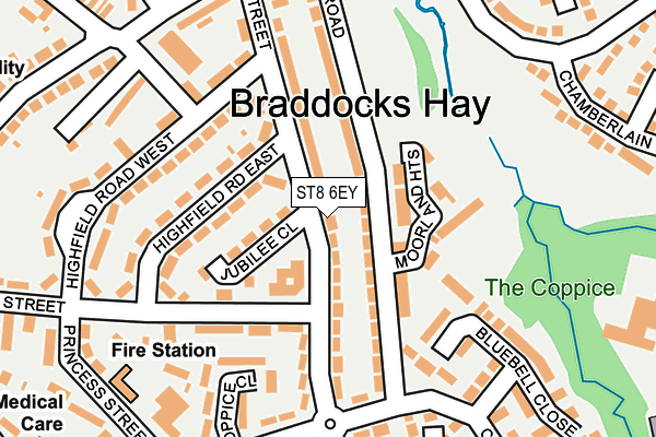 ST8 6EY map - OS OpenMap – Local (Ordnance Survey)