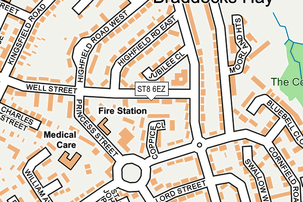 ST8 6EZ map - OS OpenMap – Local (Ordnance Survey)