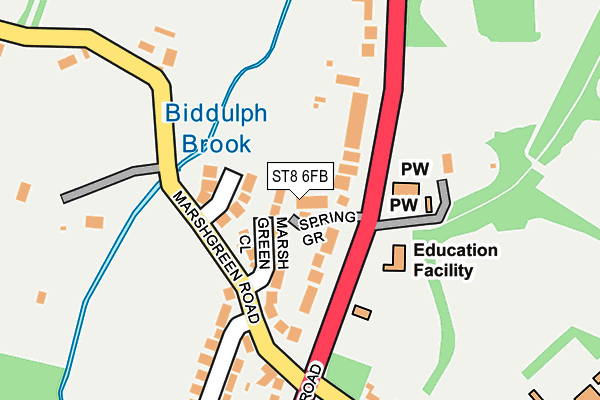 ST8 6FB map - OS OpenMap – Local (Ordnance Survey)