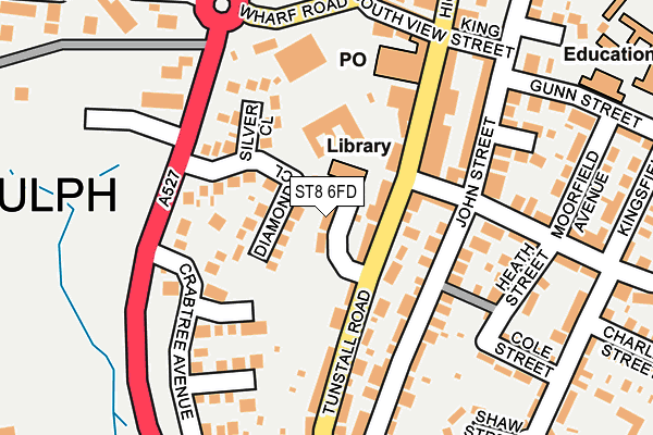 ST8 6FD map - OS OpenMap – Local (Ordnance Survey)