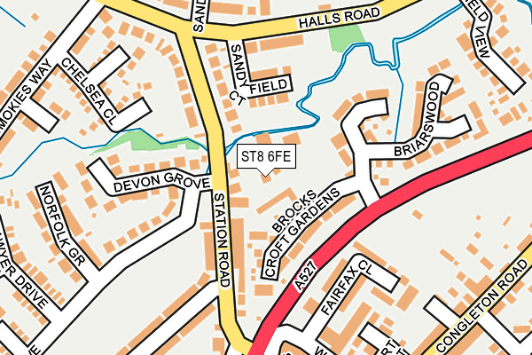 ST8 6FE map - OS OpenMap – Local (Ordnance Survey)