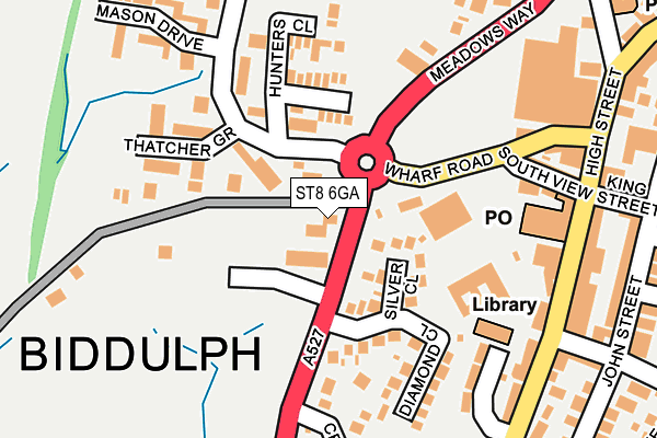 ST8 6GA map - OS OpenMap – Local (Ordnance Survey)