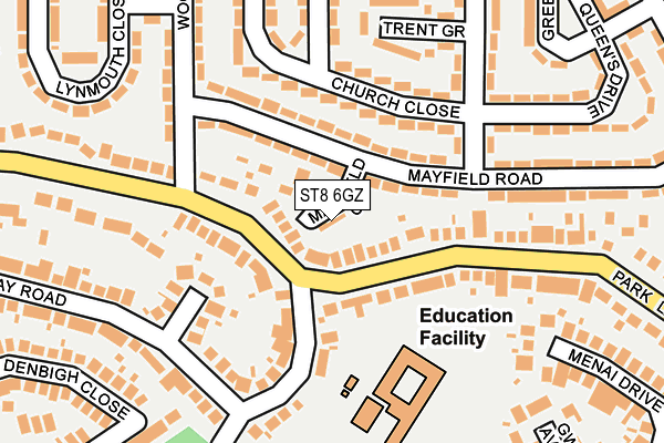 ST8 6GZ map - OS OpenMap – Local (Ordnance Survey)
