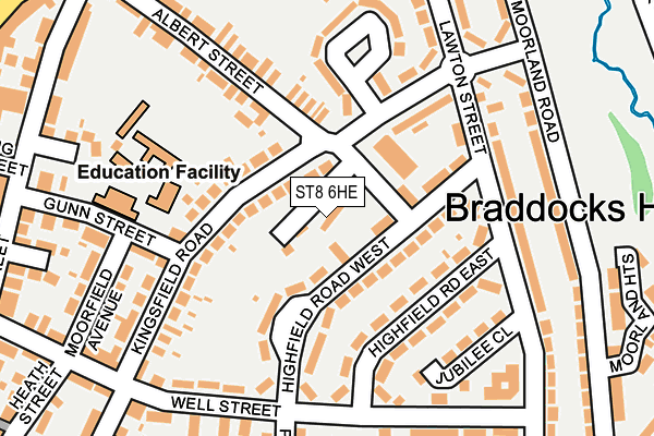 ST8 6HE map - OS OpenMap – Local (Ordnance Survey)