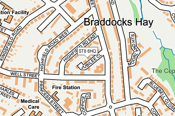 ST8 6HQ map - OS OpenMap – Local (Ordnance Survey)