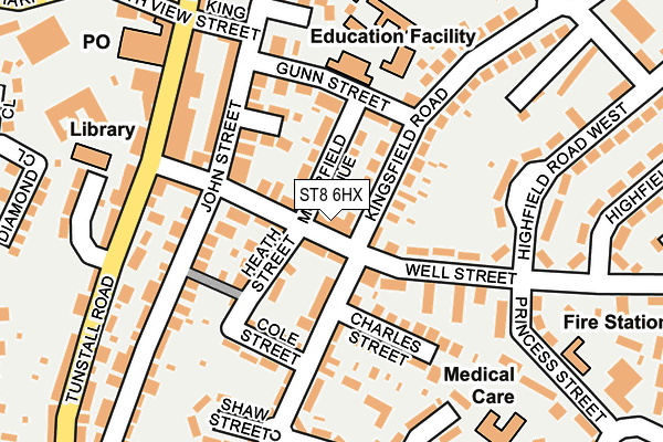 ST8 6HX map - OS OpenMap – Local (Ordnance Survey)