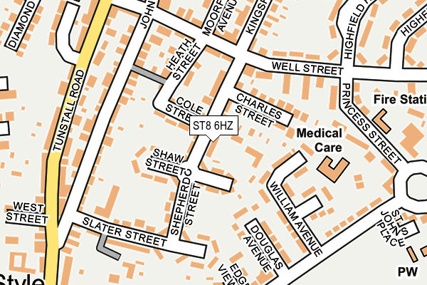 ST8 6HZ map - OS OpenMap – Local (Ordnance Survey)