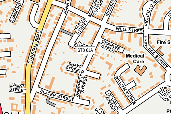 ST8 6JA map - OS OpenMap – Local (Ordnance Survey)