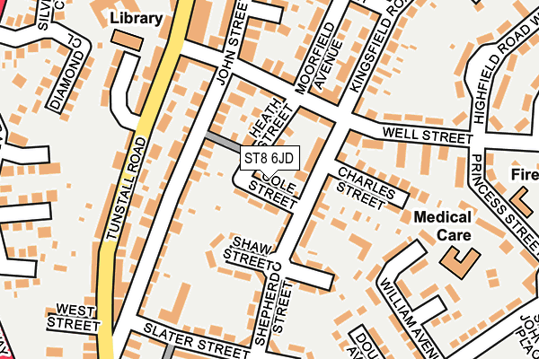 ST8 6JD map - OS OpenMap – Local (Ordnance Survey)