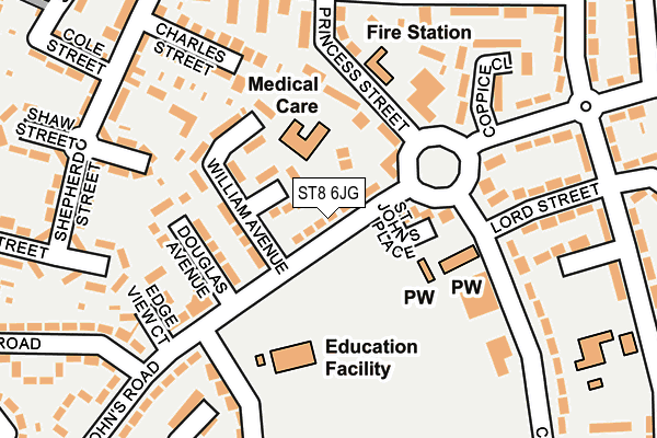 ST8 6JG map - OS OpenMap – Local (Ordnance Survey)