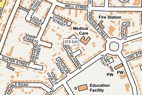 ST8 6JH map - OS OpenMap – Local (Ordnance Survey)