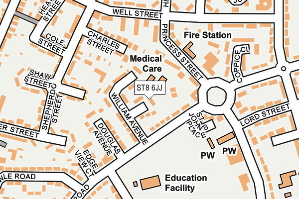 ST8 6JJ map - OS OpenMap – Local (Ordnance Survey)