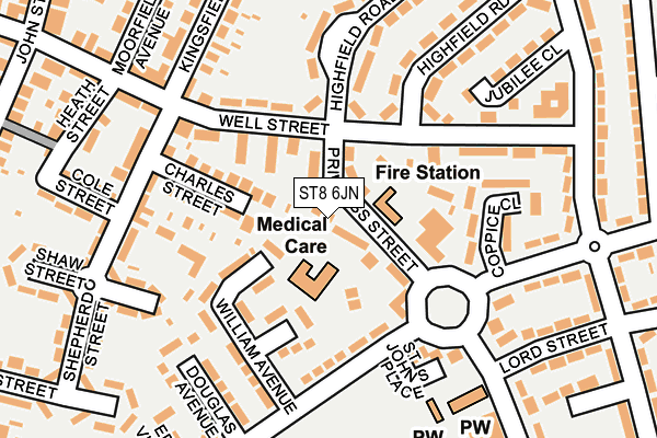 ST8 6JN map - OS OpenMap – Local (Ordnance Survey)