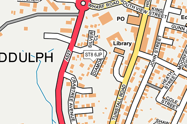 ST8 6JP map - OS OpenMap – Local (Ordnance Survey)