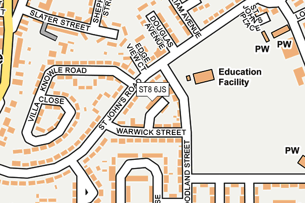 ST8 6JS map - OS OpenMap – Local (Ordnance Survey)