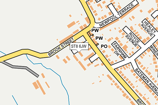 ST8 6JW map - OS OpenMap – Local (Ordnance Survey)