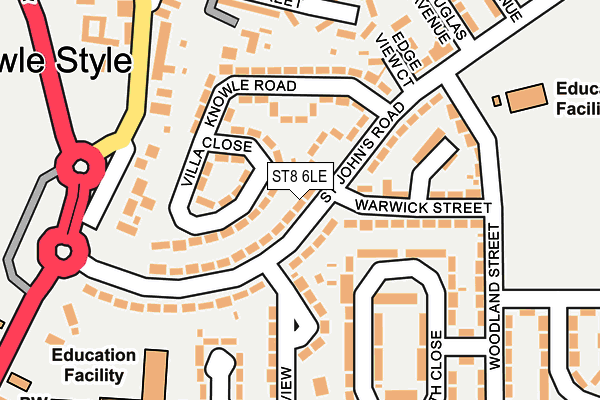 ST8 6LE map - OS OpenMap – Local (Ordnance Survey)