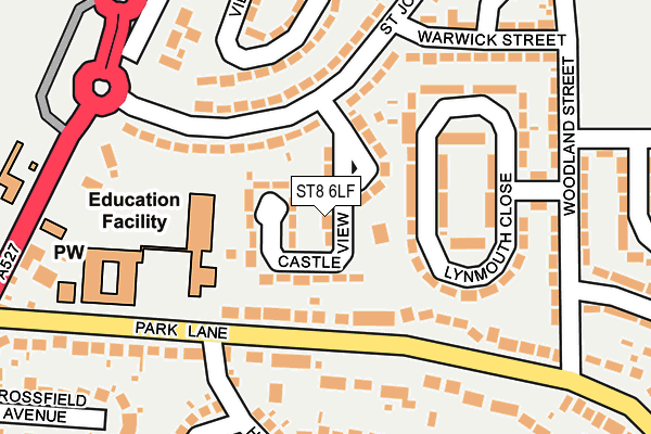 ST8 6LF map - OS OpenMap – Local (Ordnance Survey)