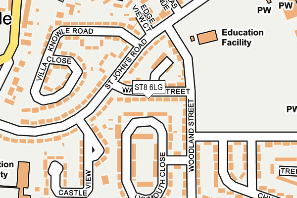 ST8 6LG map - OS OpenMap – Local (Ordnance Survey)