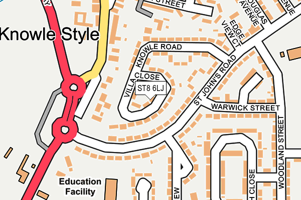 ST8 6LJ map - OS OpenMap – Local (Ordnance Survey)