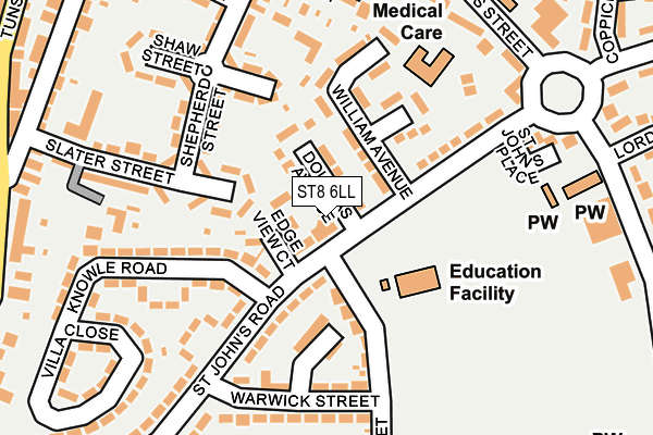 ST8 6LL map - OS OpenMap – Local (Ordnance Survey)