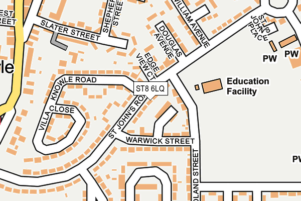 ST8 6LQ map - OS OpenMap – Local (Ordnance Survey)