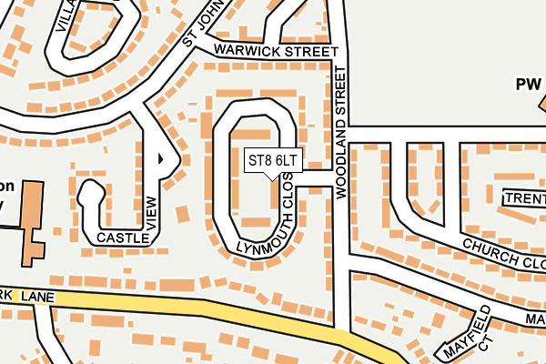 ST8 6LT map - OS OpenMap – Local (Ordnance Survey)