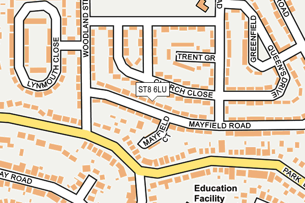 ST8 6LU map - OS OpenMap – Local (Ordnance Survey)