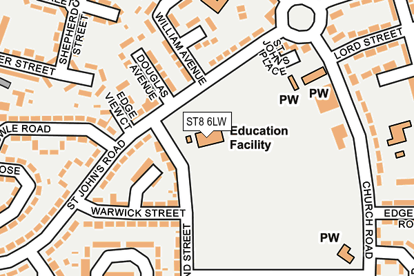 ST8 6LW map - OS OpenMap – Local (Ordnance Survey)