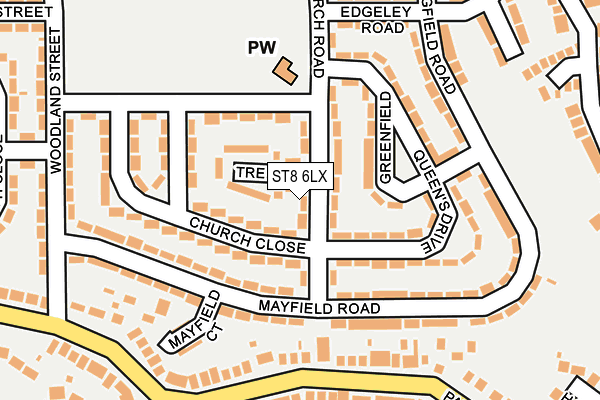 ST8 6LX map - OS OpenMap – Local (Ordnance Survey)