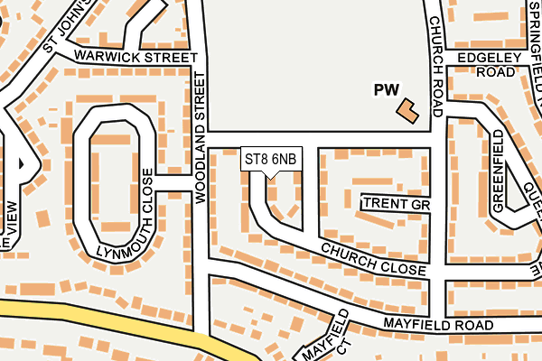 ST8 6NB map - OS OpenMap – Local (Ordnance Survey)