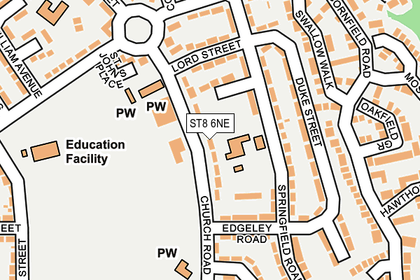 ST8 6NE map - OS OpenMap – Local (Ordnance Survey)