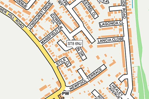 ST8 6NJ map - OS OpenMap – Local (Ordnance Survey)