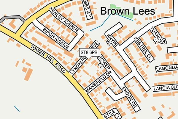 ST8 6PB map - OS OpenMap – Local (Ordnance Survey)