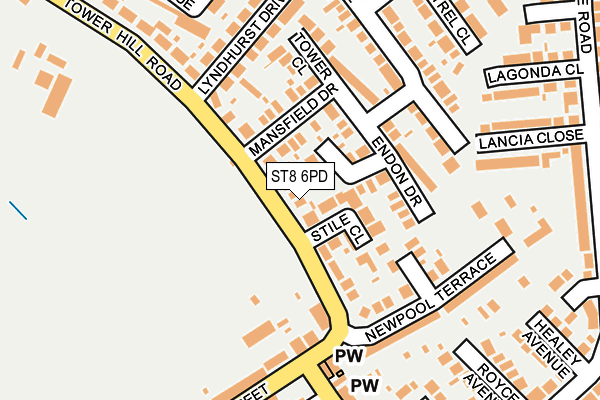 ST8 6PD map - OS OpenMap – Local (Ordnance Survey)
