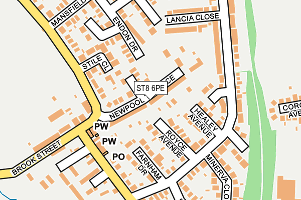 ST8 6PE map - OS OpenMap – Local (Ordnance Survey)