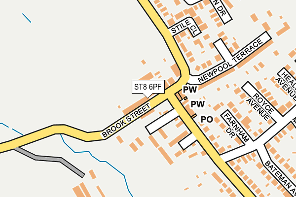 ST8 6PF map - OS OpenMap – Local (Ordnance Survey)