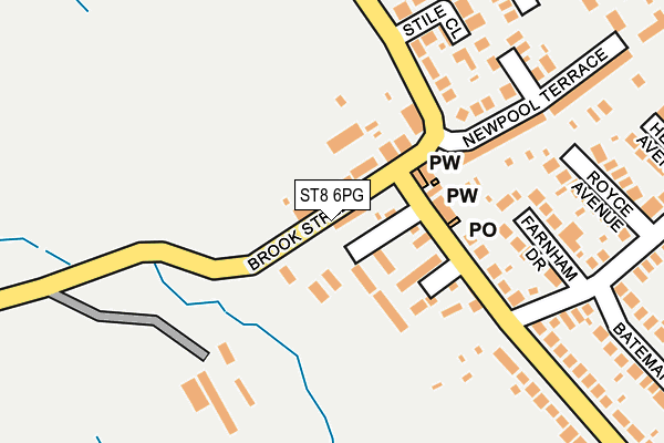 ST8 6PG map - OS OpenMap – Local (Ordnance Survey)