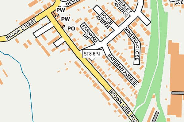 ST8 6PJ map - OS OpenMap – Local (Ordnance Survey)