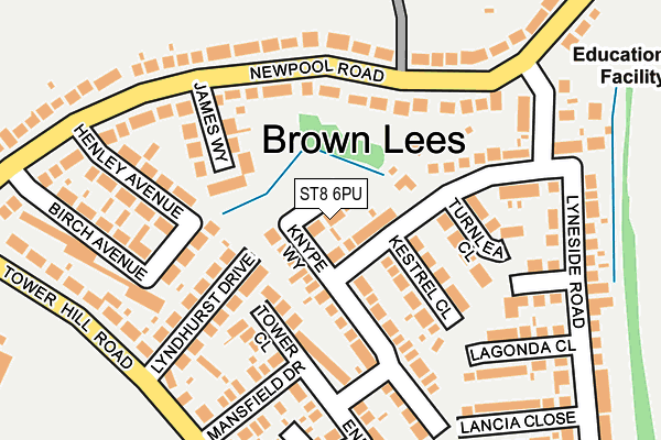 ST8 6PU map - OS OpenMap – Local (Ordnance Survey)