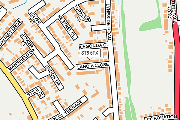 ST8 6PX map - OS OpenMap – Local (Ordnance Survey)