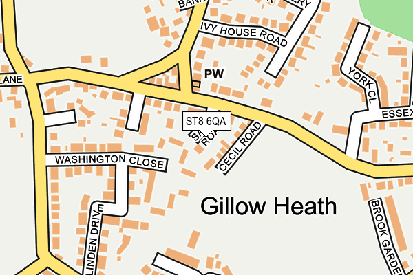 ST8 6QA map - OS OpenMap – Local (Ordnance Survey)