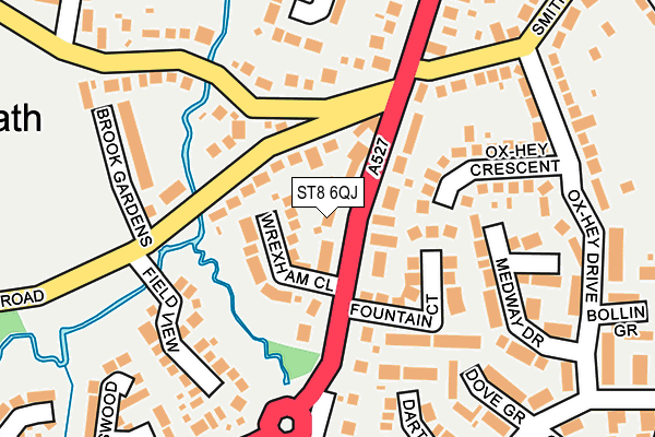 ST8 6QJ map - OS OpenMap – Local (Ordnance Survey)